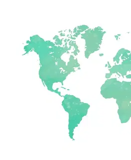 Samolepiace tapety Samolepiaca tapeta mapa sveta v zelenom odtieni