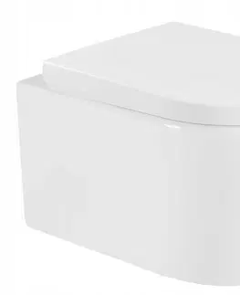 Záchody MEXEN/S - Sofia Závesná WC misa vrátane sedátka s pomalým trwarda, duroplast, biela 30540200