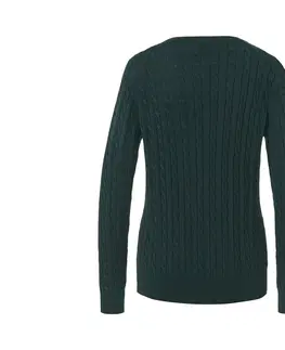 Shirts & Tops Pletený pulóver s vrkočovým vzorom, tmavozelený