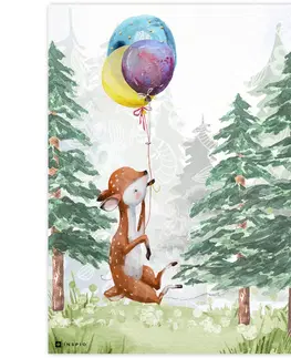 Obrazy do detskej izby Obrazy do detskej izby - Srnka s balónmi