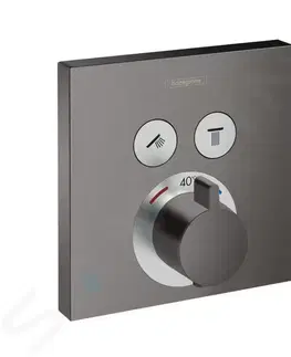 Kúpeľňové batérie HANSGROHE - Shower Select Termostatická batéria pod omietku na 2 spotrebiče, kefovaný čierny chróm 15763340
