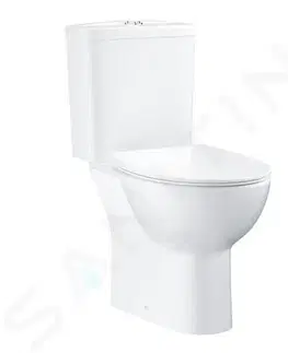 Kúpeľňa GROHE - Bau Ceramic WC kombi set s nádržkou a doskou Softclose, Rimless, DualFlush, alpská biela 39942000