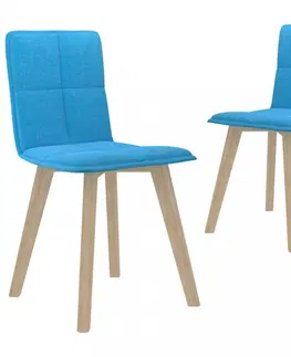 Jedálenské stoličky a kreslá Jedálenská stolička 2 ks látka / buk Dekorhome Modrá