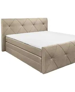 Americké postele Boxspring posteľ CALGARY Hnedá 180x200 Cm