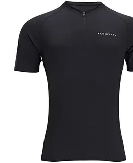 dresy Pánsky letný dres s krátkym rukávom na cestnú cyklistiku Essentiel čierny