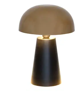 Stolové lampy Holländer Stolová lampa Fungo, vyžarujúca nadol čierna/zlatá