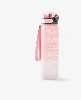 fitnes Fľaša na fitnes Motivation 1 liter ružovo-biela