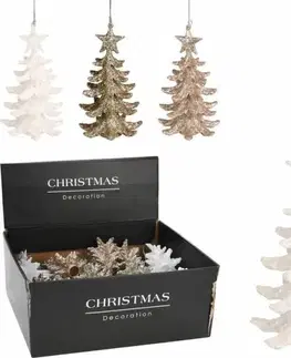 Vianočné dekorácie Kinekus Ozdoba závesná stromček 7,5x7,5x13 cm mix