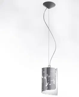 Závesné svietidlá Selène Závesné svietidlo Papiro so skleneným tienidlom Ø 15 cm, strieborná