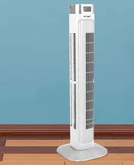 Stolné ventilátory / Stojanové ventilátory EGG Stojaci ventilátor Tower spánkový režim, biela