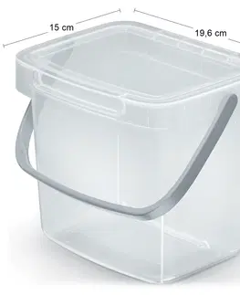 Úložné boxy NABBI NHW3 plastový úložný box s rúčkou 3 l priehľadná