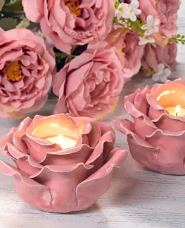 Drobné dekorácie a doplnky Svietnik na čajovú sviečku "Kvet ruže"