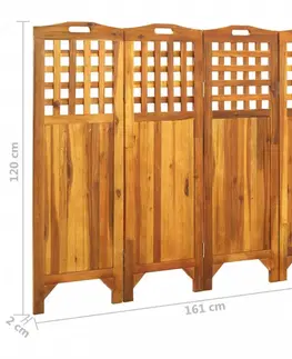 Paravány Paraván akáciové drevo Dekorhome 121x120 cm (3-dielny)