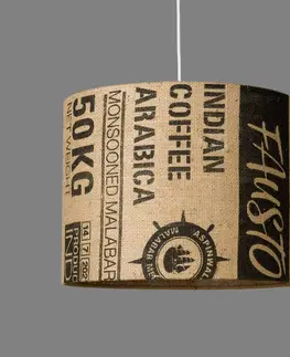 Závesné svietidlá lumbono Závesná lampa N°93 Perlbohne tienidlo kávové vrece