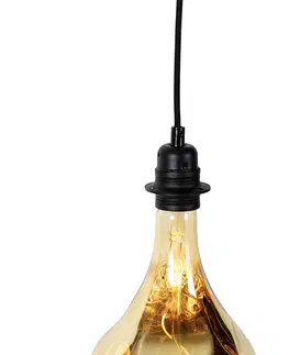 Zavesne lampy Závesná lampa čierna stmievateľná vrátane LED zrkadla zlatá stmievateľná - Cava Luxe