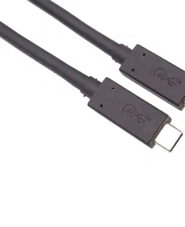 TV a video príslušenstvo PremiumCord USB4 kábel 1 m, 40Gbps, Thunderbolt 3, certifikovaný USB-IF, čierny
