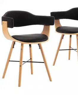 Jedálenské stoličky a kreslá Jedálenská stolička 2 ks ohýbané drevo / umelá koža Dekorhome Hnedá / krémová