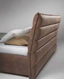 Manželské postele VELIA čalúnená posteľ, hnedá ekokoža