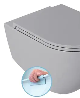 Záchody SAPHO - INFINITY závesná WC misa, Rimless, 36,5x53cm, stone grey 10NF02001-2V