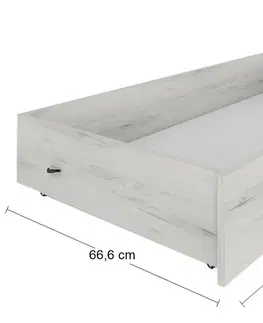 Postele NABBI Malbo DFB úložný priestor k posteli biely dub craft