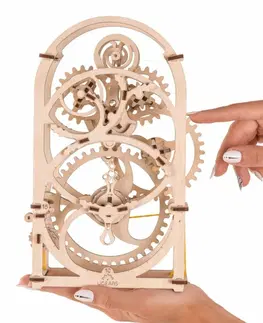 Drevené hračky Ugears 3D drevené mechanické puzzle Hodinový strojček