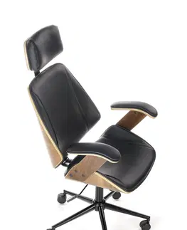 Kancelárske stoličky HALMAR Ignazio kancelárske kreslo s podrúčkami orech / čierna