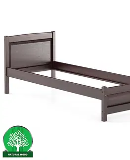 Drevené postele Posteľ borovica LK125–80x200 orech