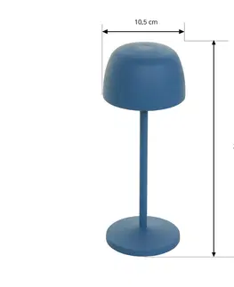 Vonkajšie osvetlenie terasy Lindby Lindby LED dobíjacia stolová lampa Arietty, žltá/modrá/ružová sada 3 ks