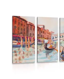Obrazy mestá 5-dielny obraz benátska gondola