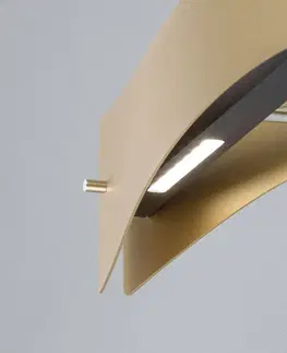 Nástenné svietidlá quitani Quitani LED nástenné svietidlo Lian, mosadzná farba, čierna