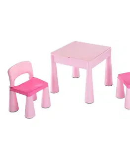 Hračky na záhradu NEW BABY - Detská sada stolček a dve stoličky ružová