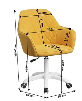 Kancelárske stoličky KONDELA Santy kancelárske kreslo žltá / biela
