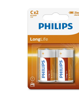 Predlžovacie káble Philips Philips R14L2B/10 - 2 ks Zinkochloridová batéria C LONGLIFE 1,5V 