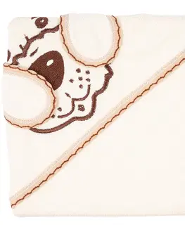 Uteráky New Baby Osuška s kapuckou Psík béžová, , 80 x 80  cm