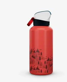 kemping Detská hliníková turistická fľaša 0,6 l s rýchlouzáverom a slamkou