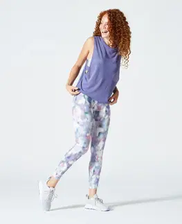 tričká Dámske voľné tielko na fitness tanec fialové