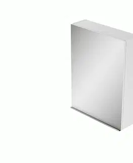 Kúpeľňový nábytok CERSANIT - Zrkadlová skrinka VIRGO 40 biela s čiernymi úchytmi S522-009
