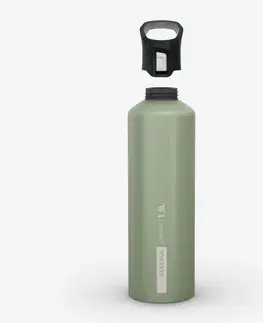 kemping Turistická fľaša MH500 s rýchlouzáverom 1,5 l z recyklovaného hliníka kaki