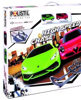 Hračky - autodráhy a garáže pre autíčka POLISTIL - Autodráha High Speed Chase Track Set