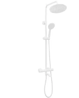 Sprchové sety - povrchová montáž Termostatický stĺpik Rea Lungo biela