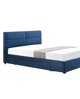 Dvojlôžkové postele Posteľ Merida 160 modrý/čierna