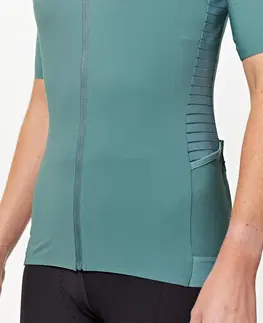 dresy Dámsky letný cyklistický dres Endurance s krátkym rukávom cédrový