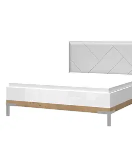 Dvojlôžkové postele Postel Avis KR160-AV lakované pacific walnut/crystal white