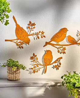 Kvetináče, hrantíky a dekorácie Nástenná dekorácia Vtáčiky, súprava 3 ks