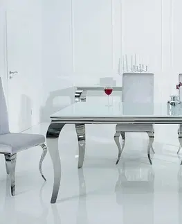 Jedálenské stoly Jedálenský stôl ZETHOS 180 cm Dekorhome Bielo-sivý mramor