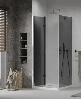 Vane MEXEN/S - Lima sprchovací kút 90x90, grafit, chróm + biela vanička so sifónom 856-090-090-01-40-4010