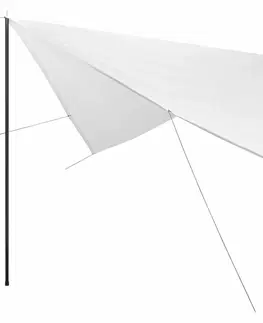 Stínící textilie Plachta proti slnku s tyčami štvorcová 4x4 m Krémová