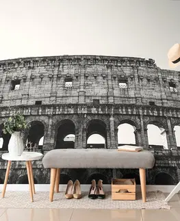 Samolepiace tapety Samolepiaca fototapeta Koloseum v čiernobielom prevedení