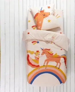 Detské Detská posteľná bielizeň  Princezná a Jednorožec, bavlna, potlač dievčenského mo