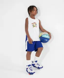 nohavice Detské basketbalové šortky SH500 modré